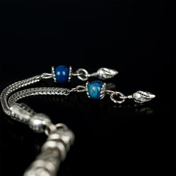 Muslim Prayer Beads - Ocean Blue Agate Stone Beads Islamic Rosary - Islamic Wall Art Store