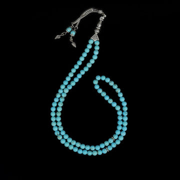 Muslim Prayer Beads - Oriental Turquoise Natural Stone Beads - Islamic Wall Art Store