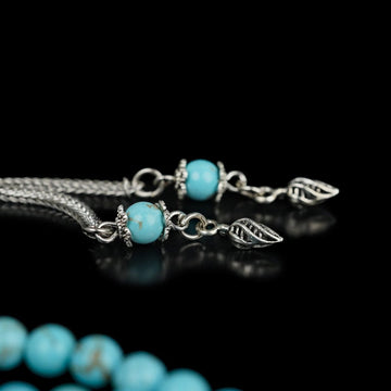 Muslim Prayer Beads - Oriental Turquoise Natural Stone Beads - Islamic Wall Art Store