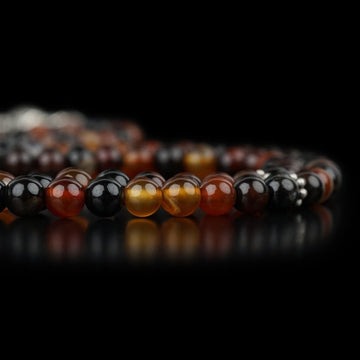 Muslim Prayer Beads - Red & Black Agate Stone Beads Misbaha - Islamic Wall Art Store