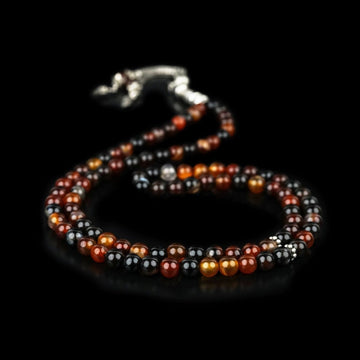 Muslim Prayer Beads - Red & Black Agate Stone Beads Misbaha - Islamic Wall Art Store