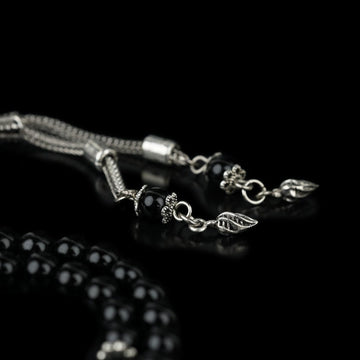 Muslim Prayer Beads - Round Black Onyx Beads Islamic Rosary - Islamic Wall Art Store