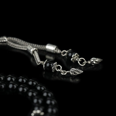 Muslim Prayer Beads - Round Black Onyx Beads Islamic Rosary - Islamic Wall Art Store