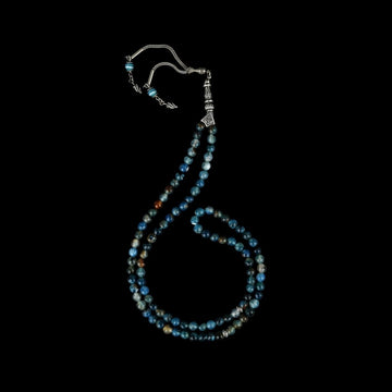 Muslim Prayer Beads - Striking Blue Striped Agate Islamic Rosary - Islamic Wall Art Store