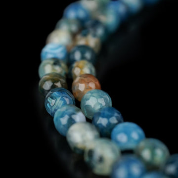 Muslim Prayer Beads - Striking Blue Striped Agate Islamic Rosary - Islamic Wall Art Store