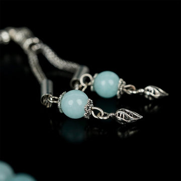 Muslim Prayer Beads - Teal Jade Stone Beads Smooth Rosary - Islamic Wall Art Store