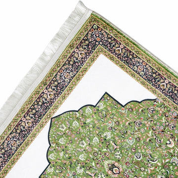 Muslim Prayer Rug - Green & Black Ornate - Islamic Wall Art Store