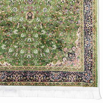 Muslim Prayer Rug - Green & Black Ornate - Islamic Wall Art Store
