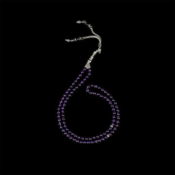 Muslim Praying Beads - Purple Amethyst Stone Beads Tasbeeh - Islamic Wall Art Store