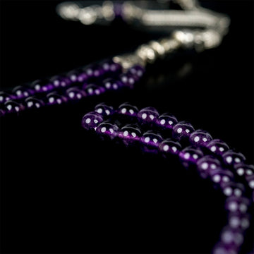 Muslim Praying Beads - Purple Amethyst Stone Beads Tasbeeh - Islamic Wall Art Store