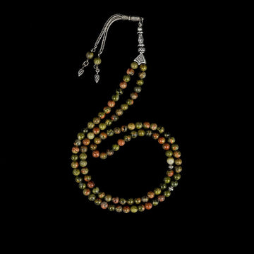 Muslim Praying Beads - Unakite Stone Beads Tasbeeh - Islamic Wall Art Store