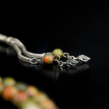 Muslim Praying Beads - Unakite Stone Beads Tasbeeh - Islamic Wall Art Store