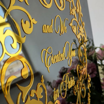 Muslim Wedding Sign - Surah Nebe 8 We Created You in Pairs, Nikkah Mirror - Islamic Wall Art Store