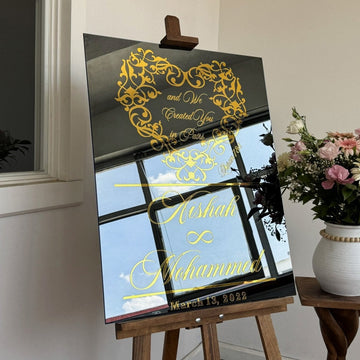 Muslim Wedding Sign - Surah Nebe 8 We Created You in Pairs, Nikkah Mirror - Islamic Wall Art Store