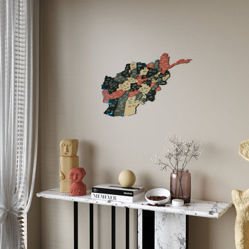 Carte murale de l'Afghanistan en bois, déco 3D