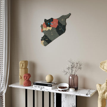 Syrian Wooden Wall Map 3D Wood Art Decor