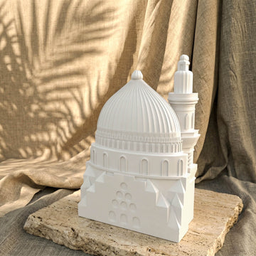 Kaaba, Al-Aqsa, Al-Nabawi, ensemble de 3 mosquées - Décoration de table islamique en pierre