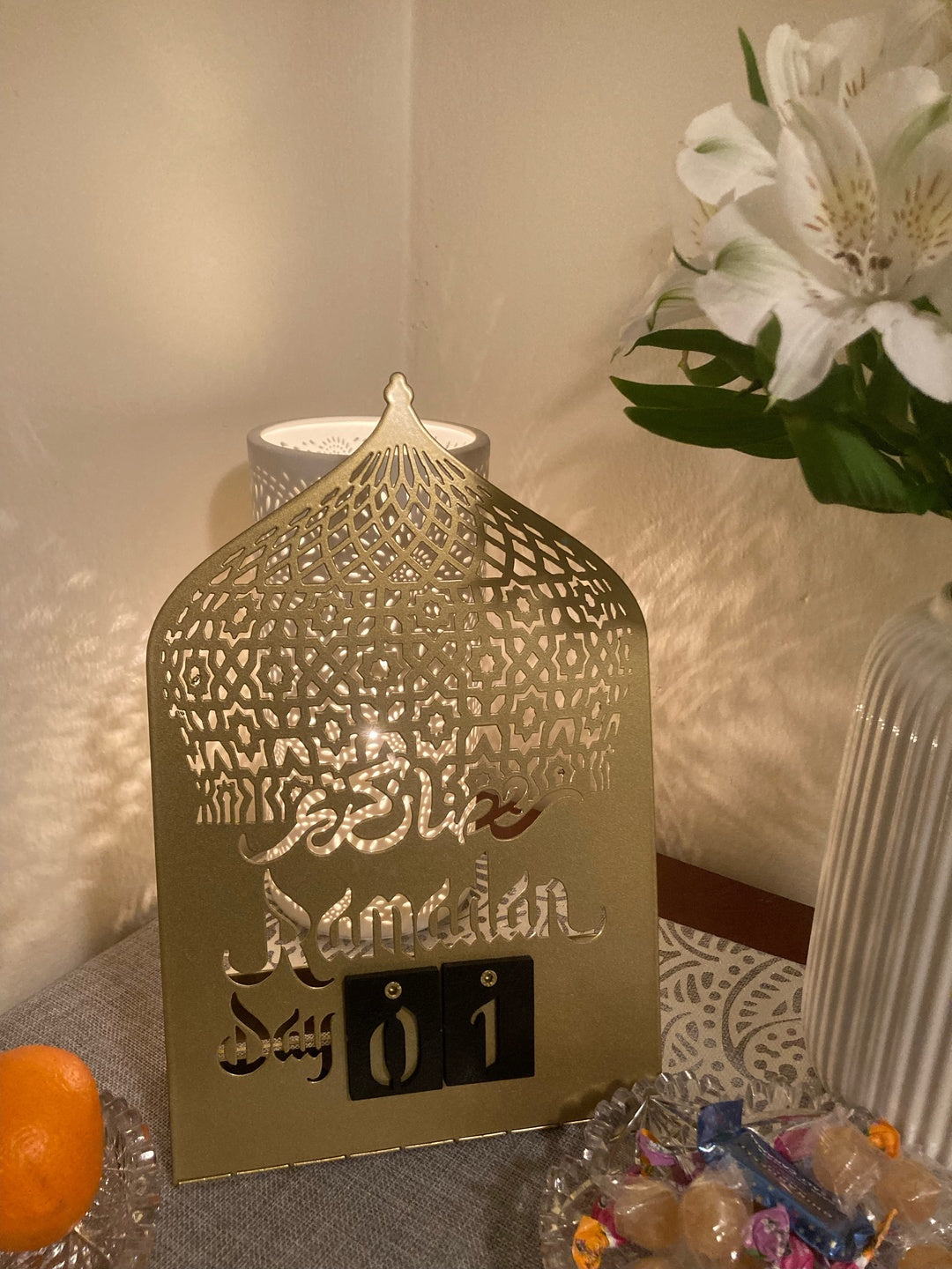 Calendrier du Ramadan - Cadeau islamique | Décoration de table en métal