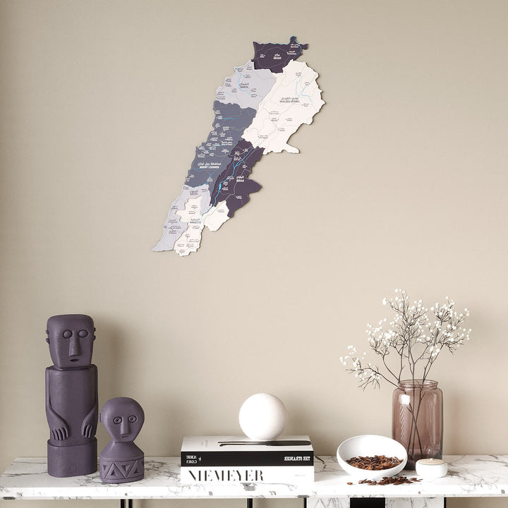 Colorful Lebanon Wooden Wall Map 3D Heritage Decor