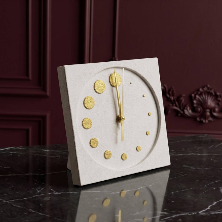 Circles Stone Desktop Clock Premium Decor