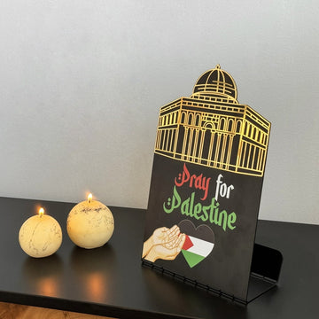 Palestine Flag Table Top (Metal) - Al - Aqsa Mosque The Dome of the Rock: Symbol of Palestine - Islamic Wall Art Store