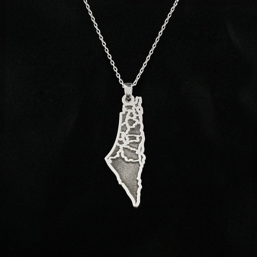 Palestine Gold Necklace: 18K Gold Plated Silver Map