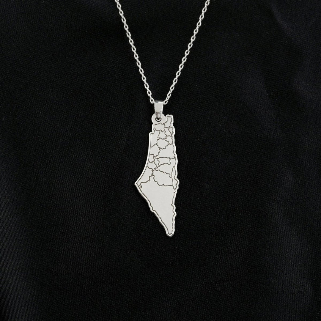 Collier Carte Palestine Israël - Pendentif Moyen-Orient Symbole De Paix Et Unité