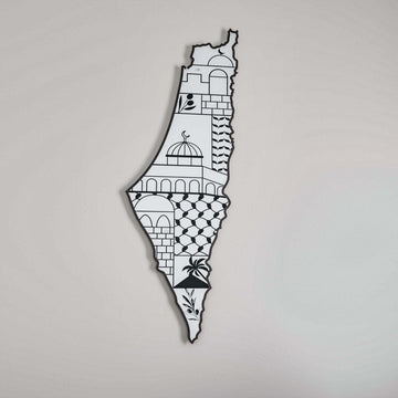 Al-Aqsa & Landmarks metal Palestine map