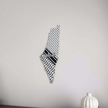 Keffiyeh metal Palestine map on the wall