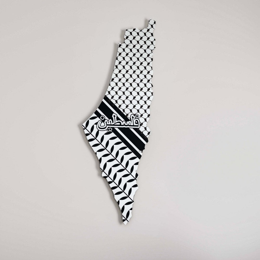 Keffiyeh metal Palestine map