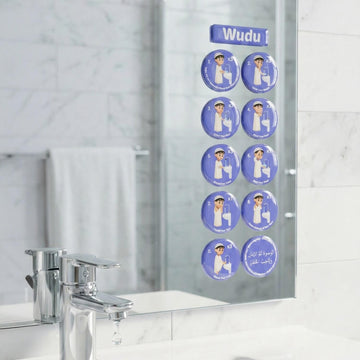 Wudu & Salah Visual Guide – 3D Resin Sticker for Kids