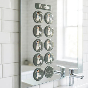 Wudu & Salah Visual Guide – 3D Resin Sticker for Kids