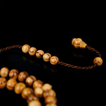 Prayer Bead Muslim - Light Brown Olive Wood Beads Islamic Tasbeeh - Islamic Wall Art Store