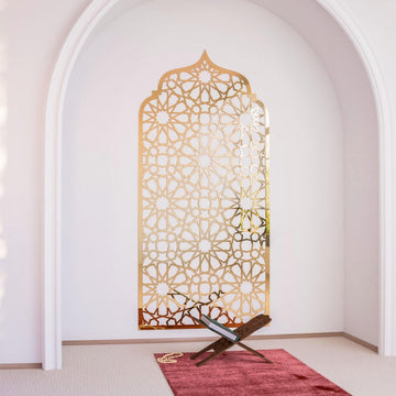 Prayer Room Decor Wooden Interior Mihrab - Islamic Home Decor | 12 - Pointed Star - Islamic Wall Art Store