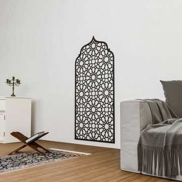 Prayer Room Decor Wooden Interior Mihrab - Islamic Home Decor | 12 - Pointed Star - Islamic Wall Art Store