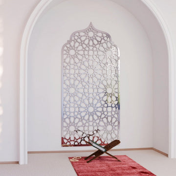 Prayer Room Decor Wooden Interior Mihrab - Islamic Home Decor | 12 - Pointed Star - Islamic Wall Art Store