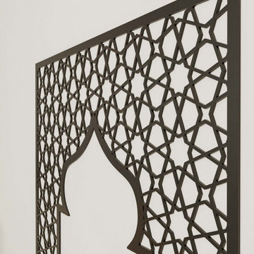 Prayer Room Decor Wooden Mihrab - Geometric Design Islamic Home Arts - Islamic Wall Art Store