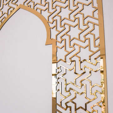 Prayer Room Decor Wooden Mihrab - Islamic Wall Art | 6 - Pointed Star Motif - Islamic Wall Art Store