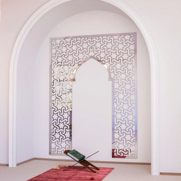Prayer Room Decor Wooden Mihrab - Islamic Wall Art | 6 - Pointed Star Motif - Islamic Wall Art Store