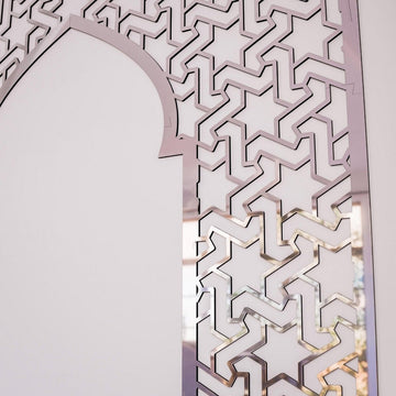 Prayer Room Decor Wooden Mihrab - Islamic Wall Art | 6 - Pointed Star Motif - Islamic Wall Art Store