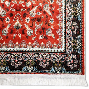 Prayer Rug Islamic - Red & Floral Patterns Prayer Carpet for Muslims - Islamic Wall Art Store