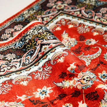 Prayer Rug Islamic - Red & Floral Patterns Prayer Carpet for Muslims - Islamic Wall Art Store