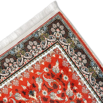 Prayer Rug Islamic - Red & Floral Patterns Prayer Carpet for Muslims - Islamic Wall Art Store