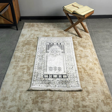 Prayer Rug - Muslim Gift (Cream) - Islamic Wall Art Store
