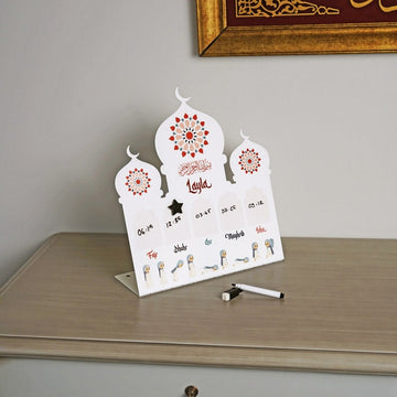 Prayer Schedule Decor for Kids - Metal Islamic Table Art, Name Customization - Islamic Wall Art Store