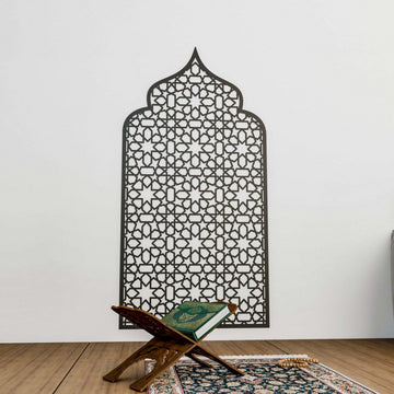 Prayer Space Interior Mihrab with Geometric Design | 8 - Pointed Star Motif - Islamic Wall Art Store