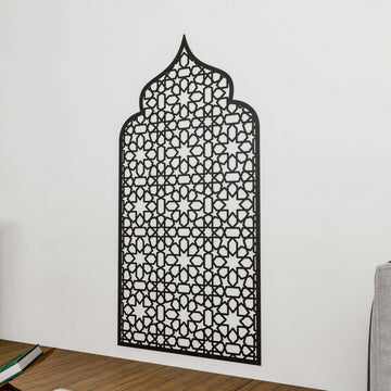 Prayer Space Interior Mihrab with Geometric Design | 8 - Pointed Star Motif - Islamic Wall Art Store