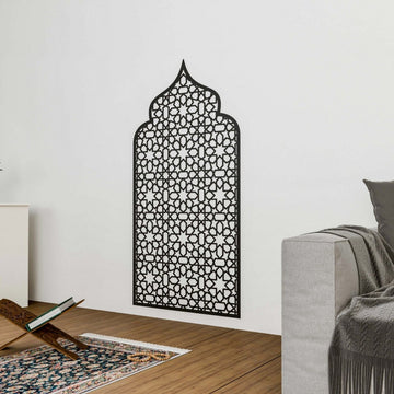 Prayer Space Interior Mihrab with Geometric Design | 8 - Pointed Star Motif - Islamic Wall Art Store