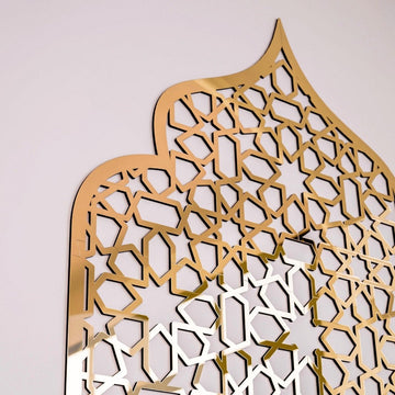 Prayer Space Interior Mihrab with Geometric Design | 8 - Pointed Star Motif - Islamic Wall Art Store