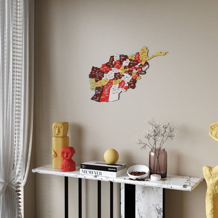 Afghanistan Wooden Wall Map 3D Country Decor